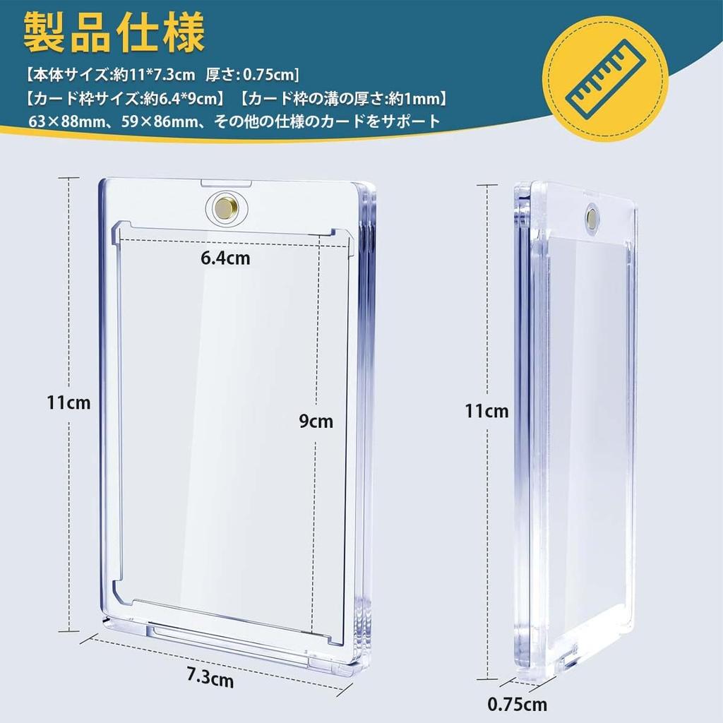 Magnetischer Lader von 10 Ladern 10 Kartenlader 35pt Ständer Pokeka Sammelkarte UV-Schutz mit Basis Schwarzer Ausstellungsständer Kartenhülle Schutz Aufbewahrung