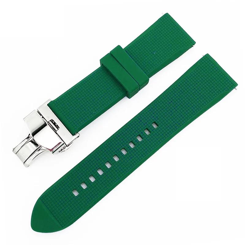 Bracelet de montre en Silicone 18 20mm 22mm 24mm, pour Samsung Galaxy Watch 4 42mm 46mm, caoutchouc à dégagement rapide, boucle papillon