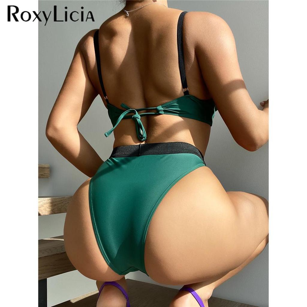 Spleißen Bügel Weiblichen Badeanzug Hohe Taille Bikini Frauen Bademode Zwei-stück Bikini set Badende Badeanzug Schwimmen Dame