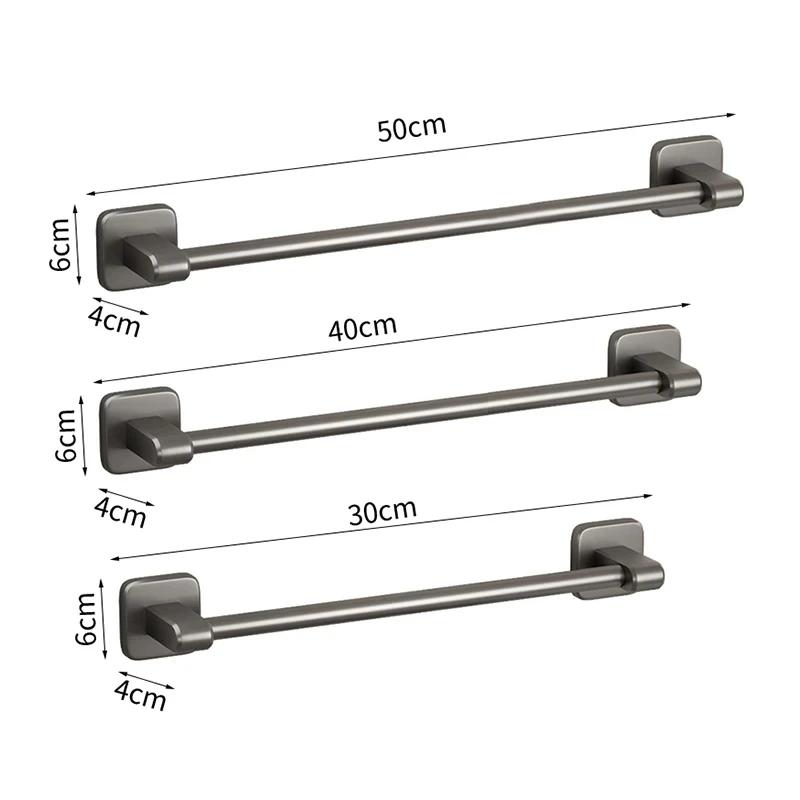 Handtuchhalter Space Aluminium Bar Kein Bohren Badezimmer-Organizer Selbstklebende Handtuchstange Badezimmerregale Küchenlagerregal