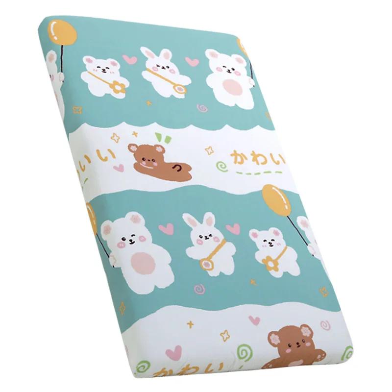 Pure Cotton Baby Mattress Cover Child Infant Newborn Fitted Sheet Soft Breathable Twill Cotton Bedding Size 120 X 65cm Mattress