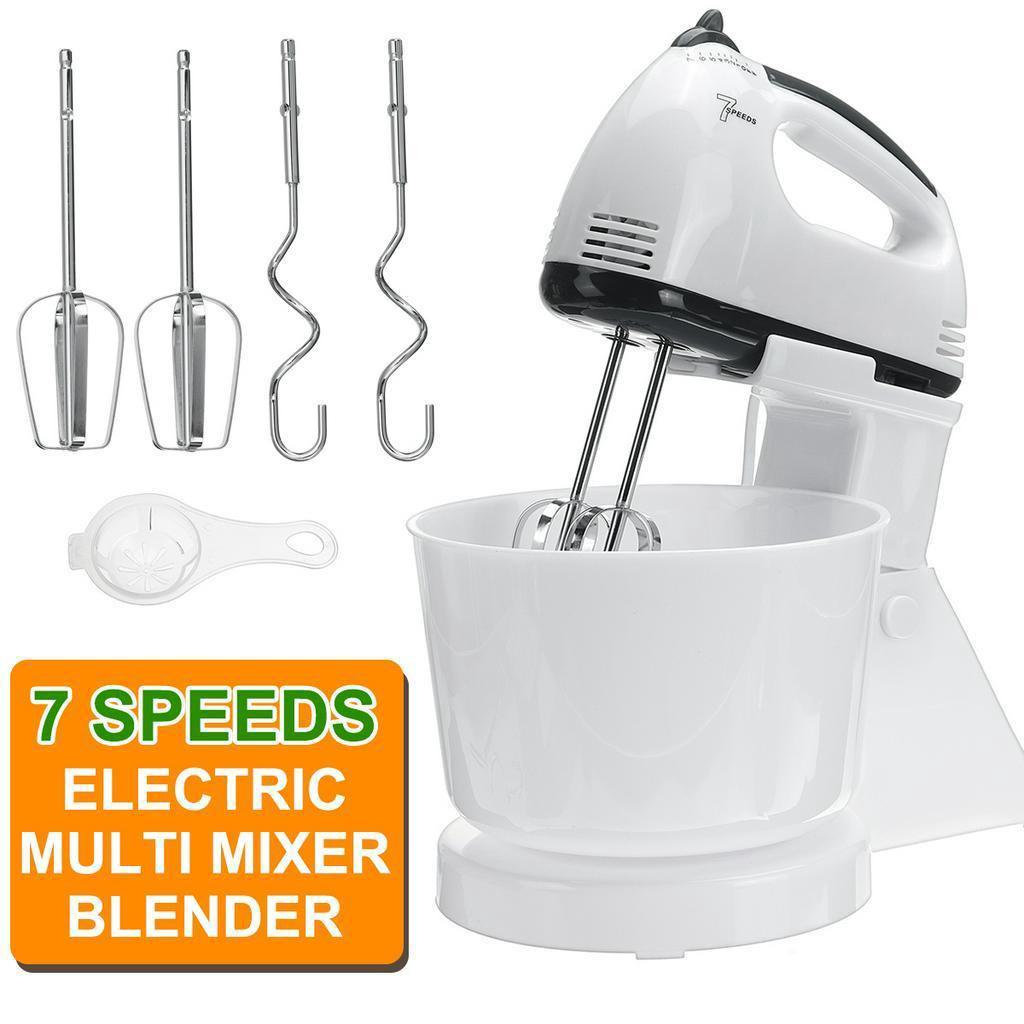 100W 7 Speed Electric Food Mixer Table Stand Cake Dough Mixer Handheld Egg Beater Blender Baking Whipping Cream Machine