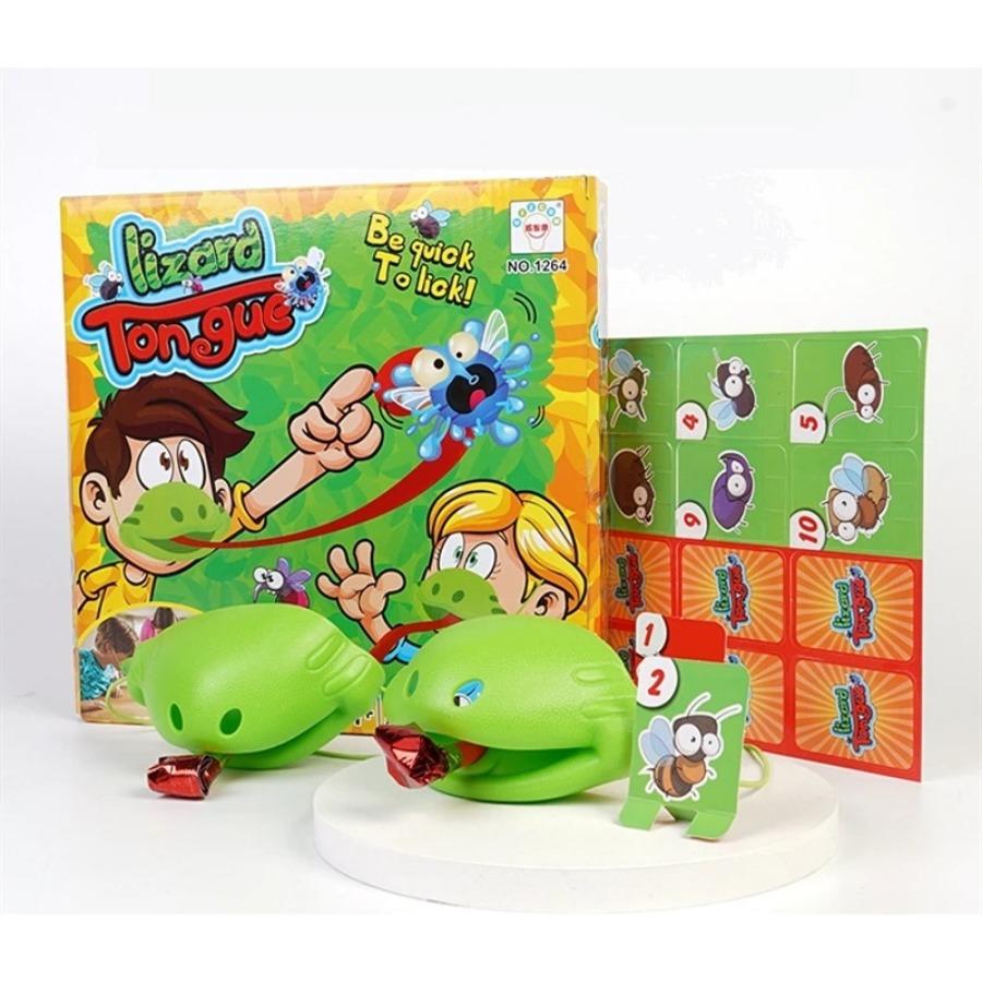 Super Speedy Lick Chameleon Frog Tongue Game Family Party Toy Set with Fun Activity Cards for Kids Gift Play and Entertainment