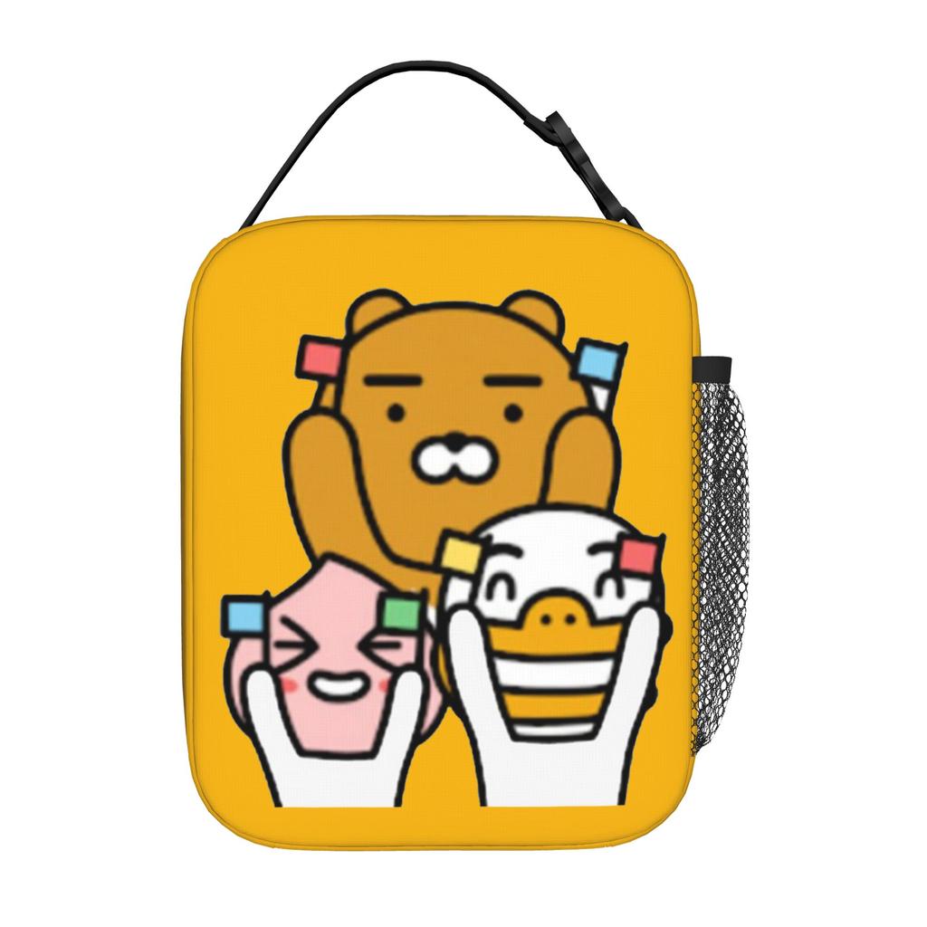 K-Kakao F-Friends Hello! Ryan Insulated Lunch Bag Leakproof Meal Container Cooler Bag Tote Lunch Box Picnic Food Handbags