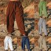 Grenzüberschreitende neue Herren Leinen locker lässig einfarbig Kordelzug Outdoor täglich gerade Hose