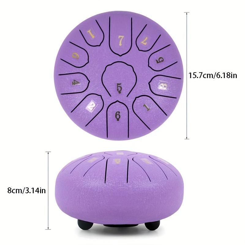 8-Inch 11-Note Steel Tongue Drum - C Key Portable Percussion Instrument for Yoga Beginners