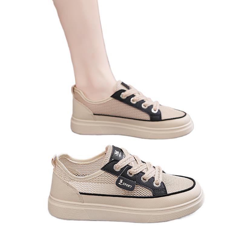 Shoes women's summer 2025 new hole shoes mesh white shoes women's versatile breathable casual sports board shoes