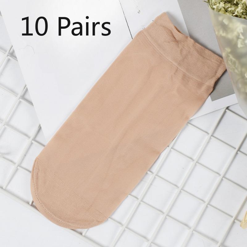 

10 пар женских летних ультратонких сексуальных чулок с защитой от выцветания из стали 10 Pairs телесный