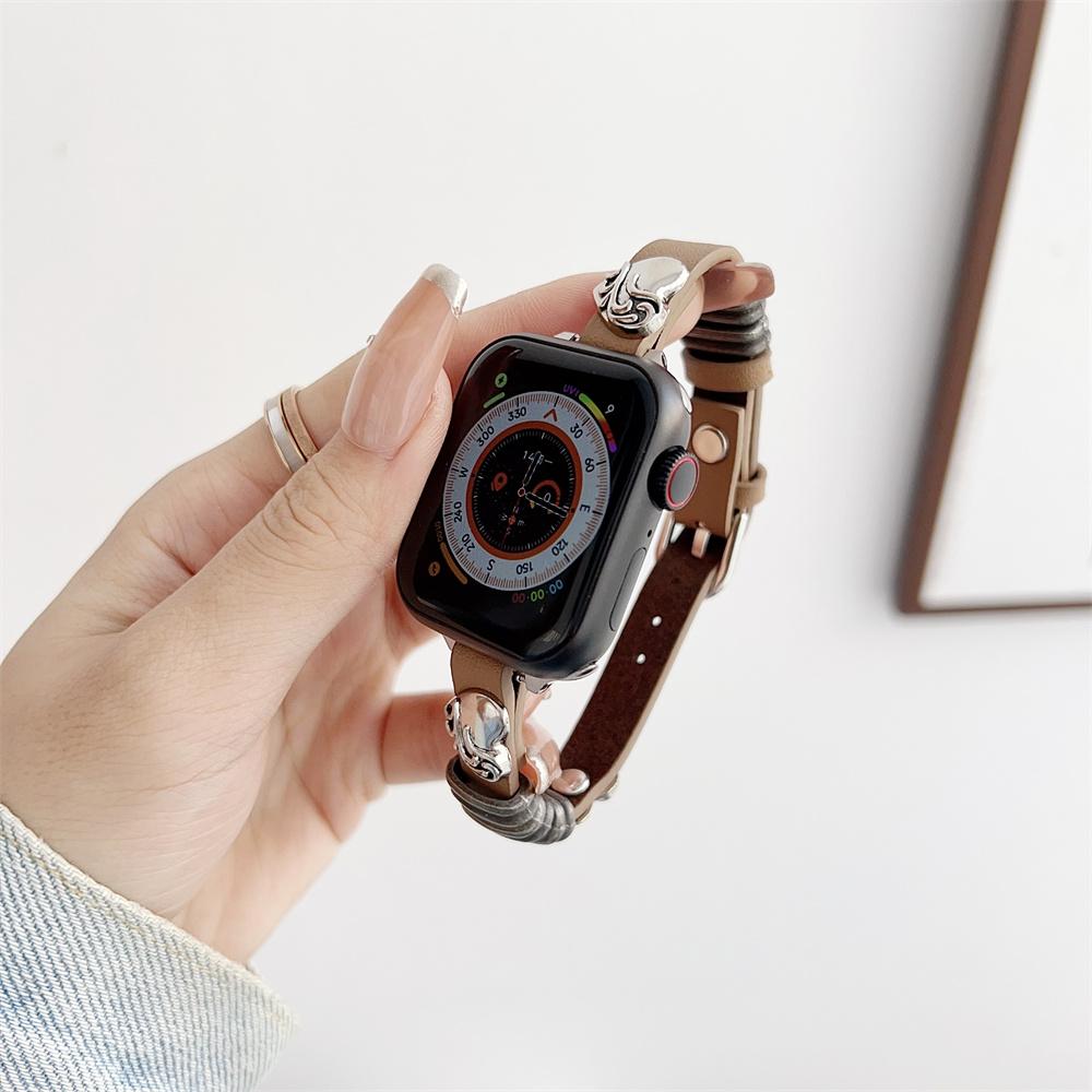 Calfskin Genuine Leather Watchband 38mm 40mm 41mm for iwatch 8 7 6 5 4 3 SE Replace Wrist Strap 42mm 44mm 45mm for Apple Watch