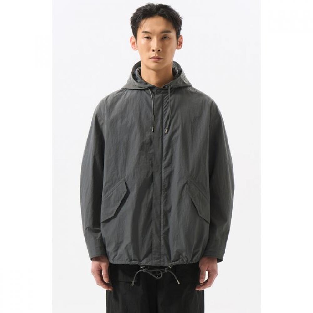 Customellow Gray Hood Zip Fish Tail Jacket Cwuam25313gyd