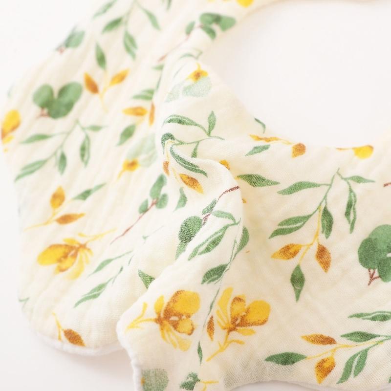 6-layer Bib for Newborns Drooling Bib Cotton Burp Cloth Soft & Breathable Infants Teething Bib Baby Feeding Towel