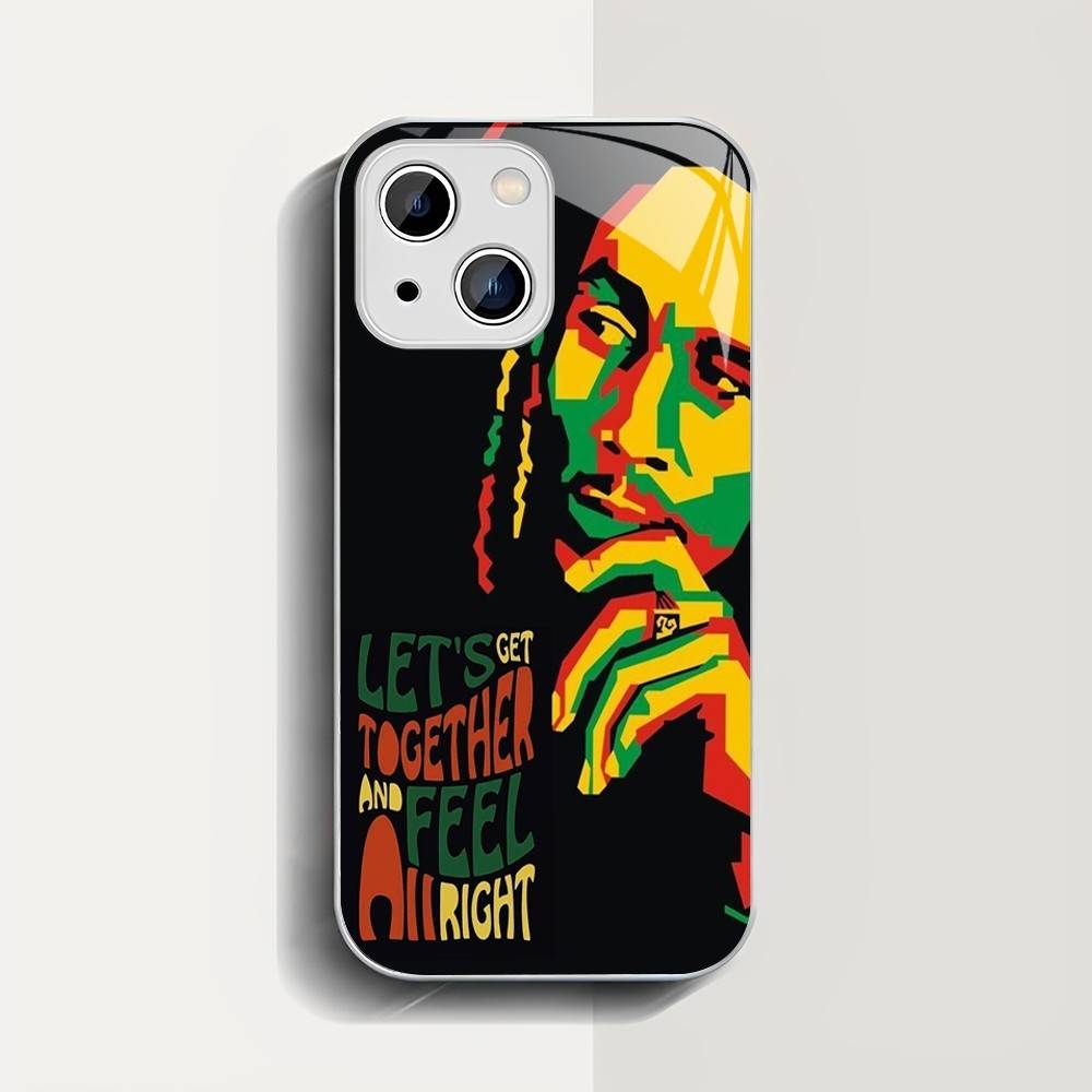 Bob Marley Rasta Lion Tempered Glass For Iphone 14 13 12 11 Pro Mini XS MAX 14Plus X XS XR Fundas