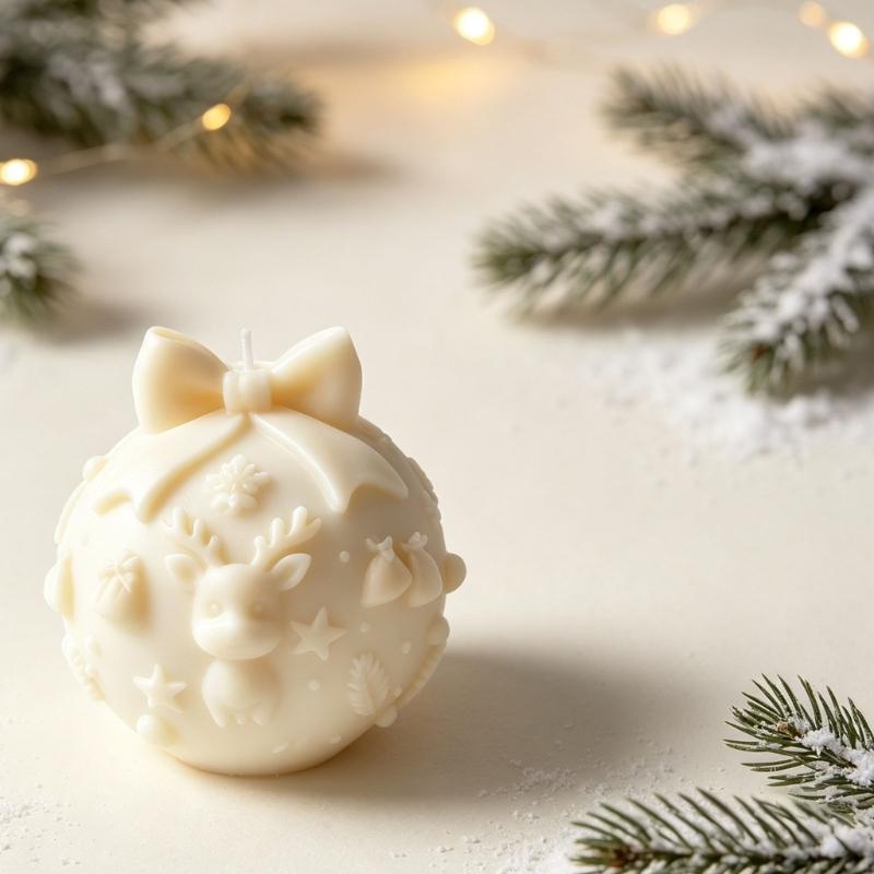 Christmas Candle Making Mould, Flexible Construction and Detailed Cavities for Handmade Soap Holiday Decoration Wax Casting
