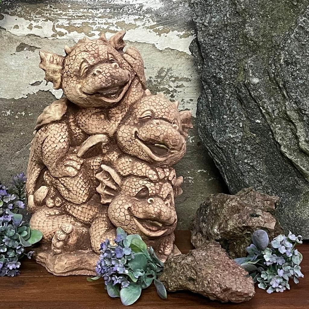 Dragon family sculpture concrete dragon family figure