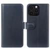 For iPhone 16 Pro Stand Cases Calf Texture Genuine Split Leather Wallet Phone Cover