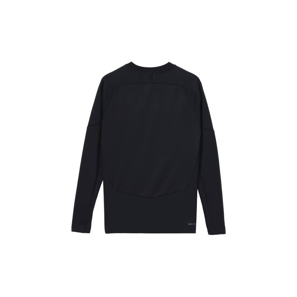 Jordan Dri-Fit Logo Print Crew Neck Sports Pullover Long Sleeve T-Shirt Men Tops Black DC9740-010