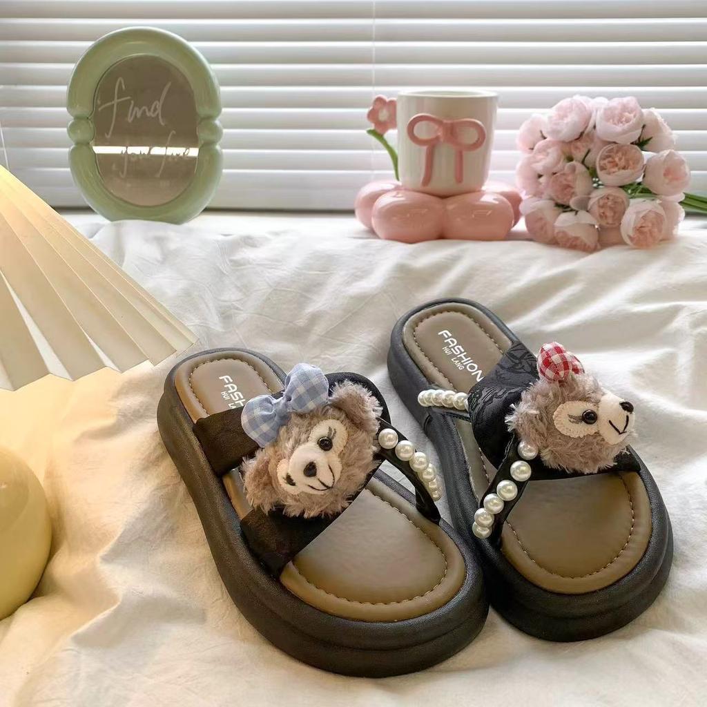 Cute Cartoon Shirley Mei Flip-flops Women 2025 Summer New Versatile and Comfortable Fashion Beach Cool Slippers