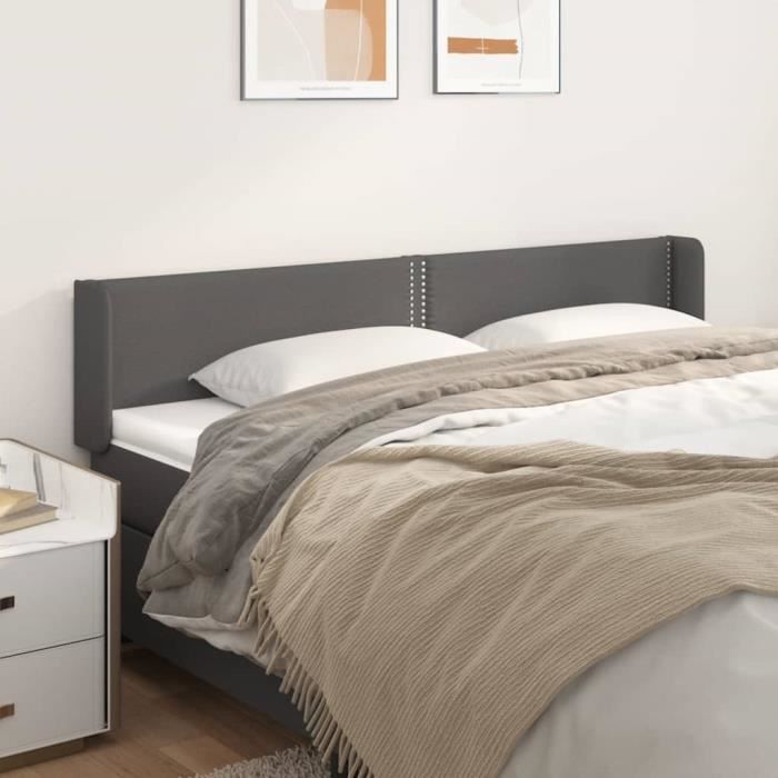 VidaXL Headboard with Ears Grey 203x16x78-88 Cm Faux Leather3118740