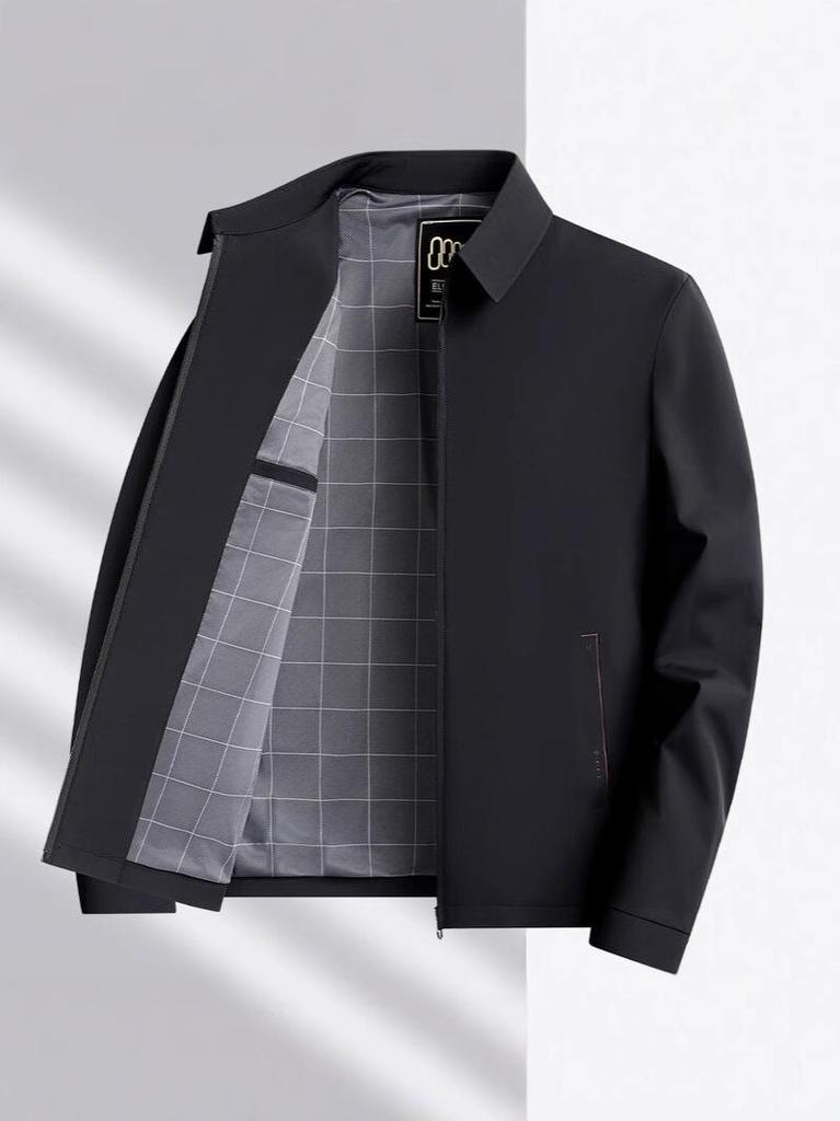 Men's Windproof No-Iron Business Casual Lapel Jacket for Spring and Autumn