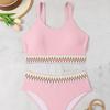Sexy European and American Large Size High Waist Split Bikini Women's Swimsuit