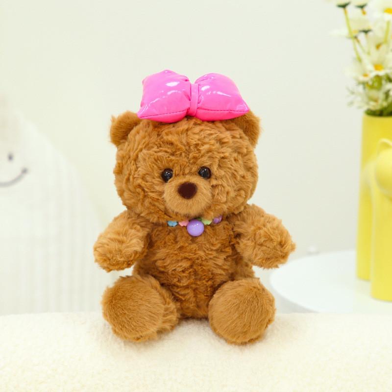 

Cute Bow Bear Plush Toy Cute Cartoon Girl Child Bedroom Decoration Doll Gift 22cm/8.66in