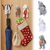 Decorative Wall Hangers for Bathroom Easter Rabbit Cartoon Sticky Hook, Resin Adhesive Hanger, Cute Animal Shaped Bunny Storage Hook Towels