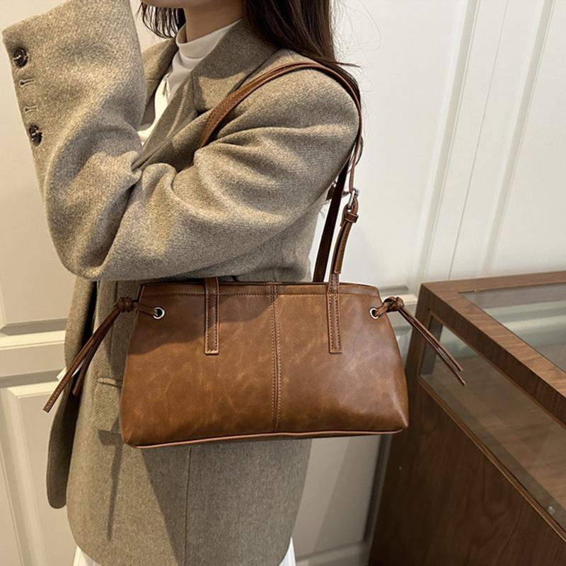 Vielseitige Handtasche aus weichem PU-Leder, quadratisch, Vintage-Damen-Schultertasche, klassisches Luxusdesign, Reißverschluss, Unterarmtasche, Tote