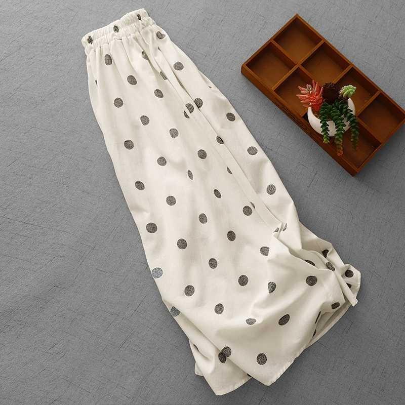 2025 Summer Black and White Polka Dot Tight Waist Casual Versatile Literary Vintage Half-body Skirt