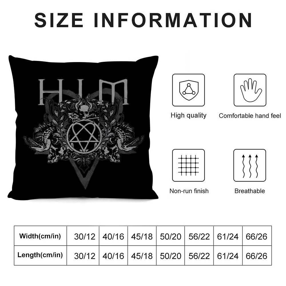 H-Him Ornate Heartagram Pillow Case Home Double-sided Printing Short Plush Colorfast Microfiber Cushion Cover