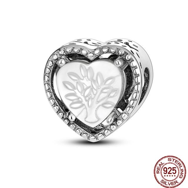 925 Sterling Silver Angel Mom Family Love Heart Series Beads Fit Original Fasion Charms Bracelets Women DIY Jewelry Gift