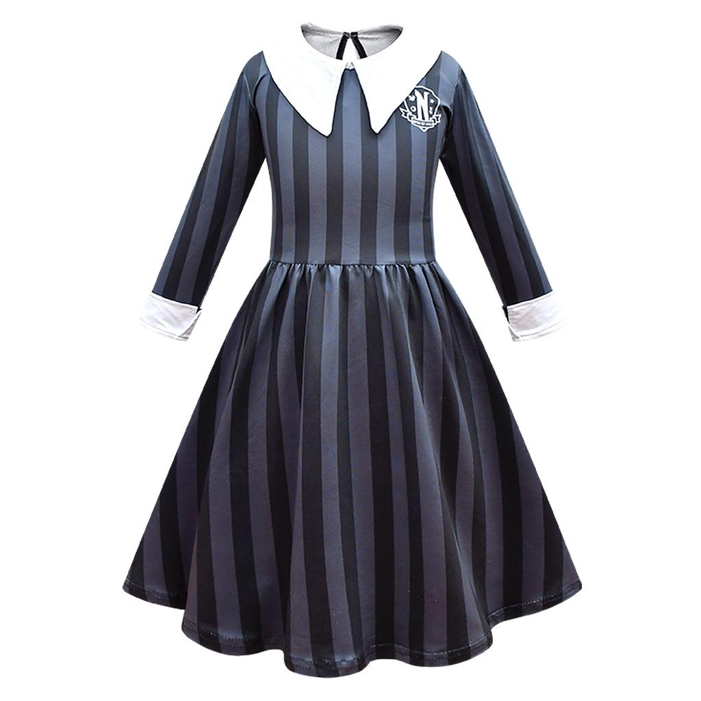 Wednesday Addams Costume Polyester School Uniform For The Addams Family
