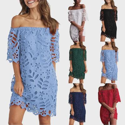 2026 Cross-Border European & American Lace Mid-Sleeve Tube Top Dress - Spring/Summer Fashion Short Skirt