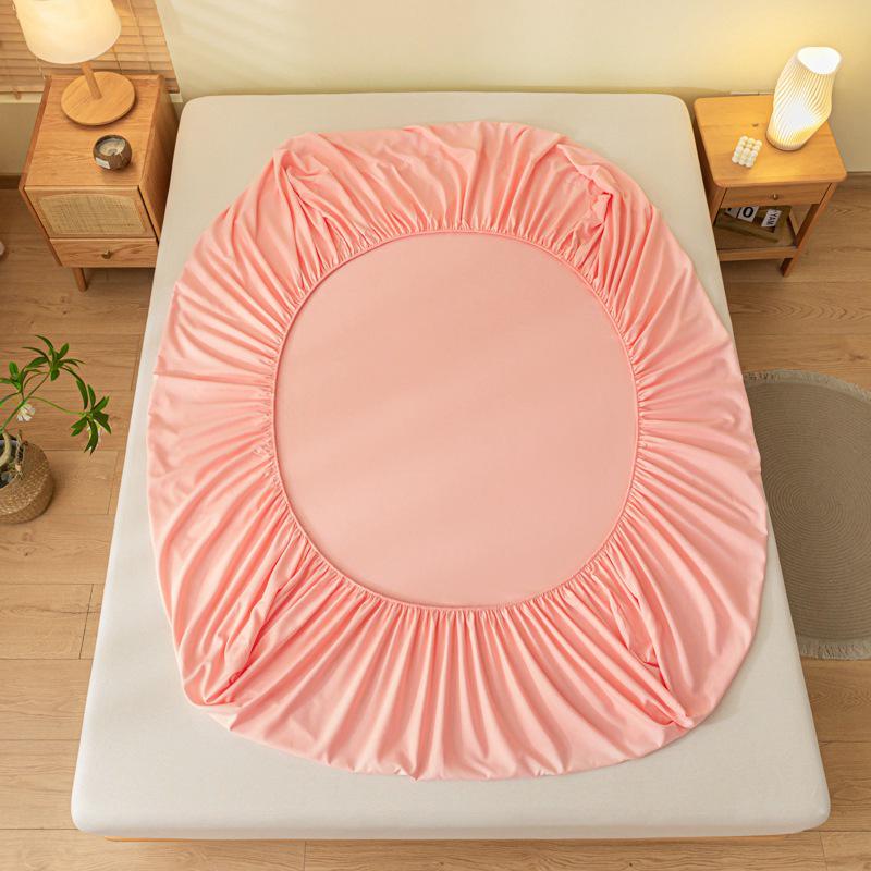 Solid Color Dustproof Fitted Sheet Set & Mattress Protector