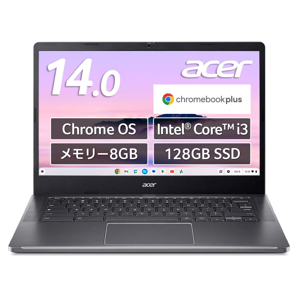 

Acer Chromebook Plus 514 Core i3 8 ГБ пам яті 128 ГБ SSD 14-дюймовий FHD IPS ChromeOS операція Веб-камера WiFi 6E 810H Міцний дизайн AI досвід Японський сірий колір