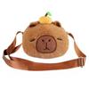 Plush Capybara Shoulder Bag Lovely Orange Capibara Soft Toy Cute Thing Kawaii Stuffed Doll Change Purse School Bag Birthday Gift