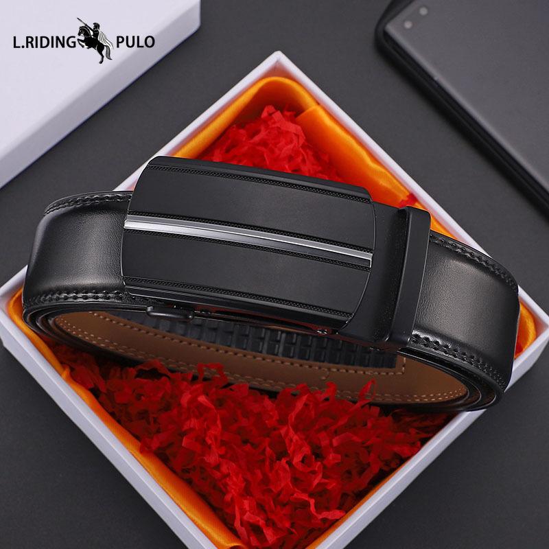 Pánský opasek vysoké kvality Pravá kůže Automatická přezka Hovězí opasek Opasek pro mladé muže