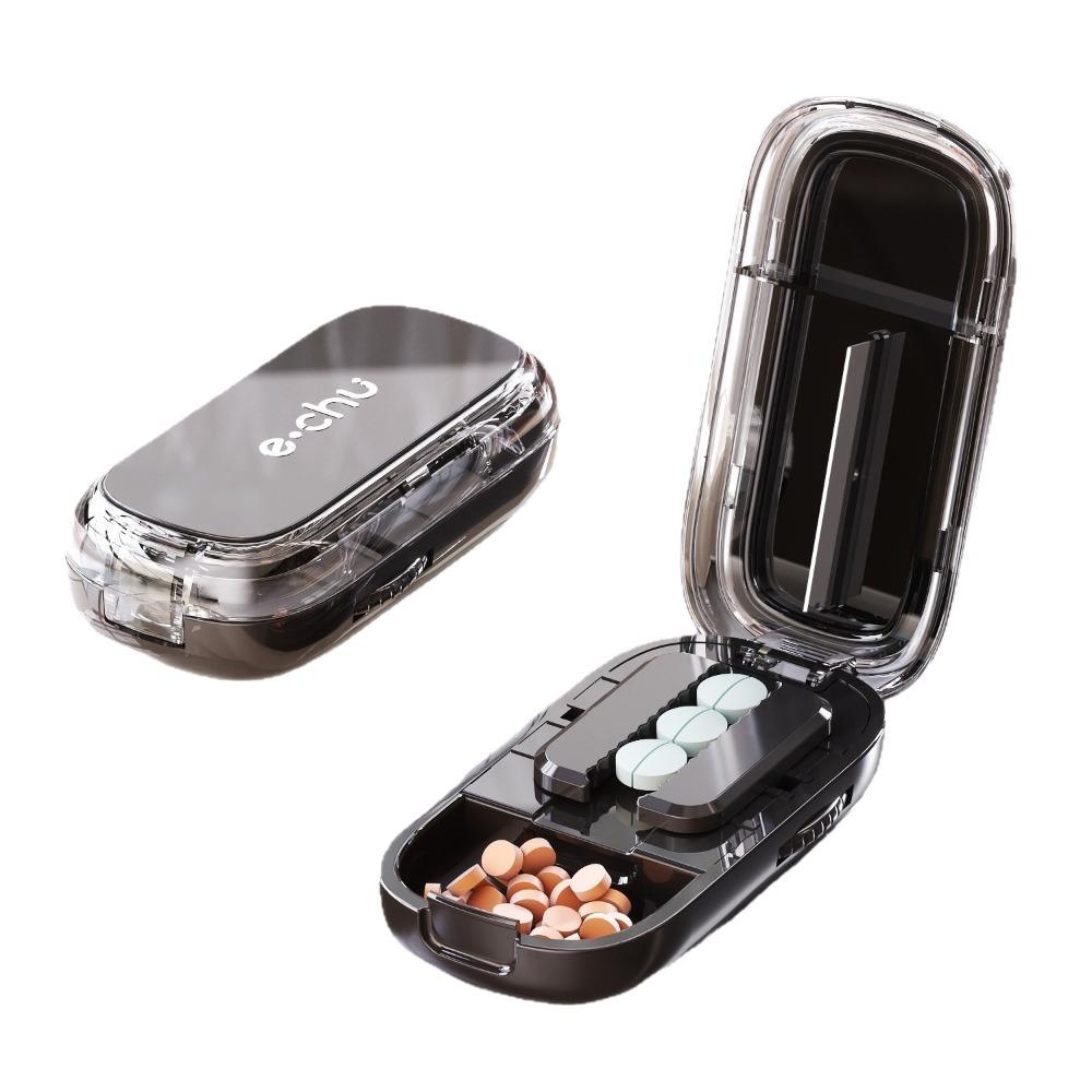 Pill Cutter Splitter Quarter Tablet Slicer Precise 1/2 1/3 1/4 Cut Portable Medicine Storage Box for Daily Use