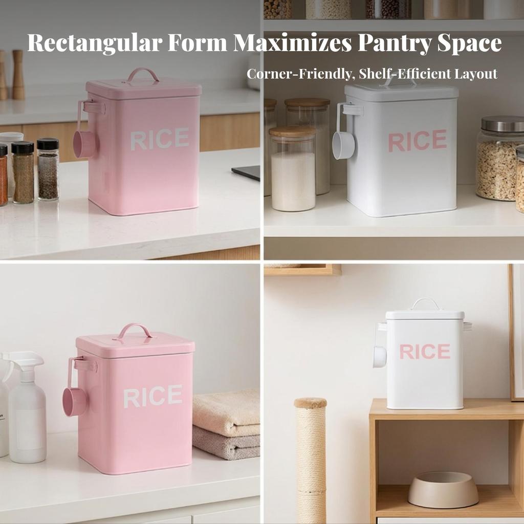 Rice Storage Container with Scoop Airtight for Pantry