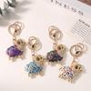 1 pièce Porte-clés Mouton Émail Strass Anneau de Clé en Métal Pendentif Animal Mignon Pour Sac Sac à Main Décoration de Clé de Voiture Cadeau