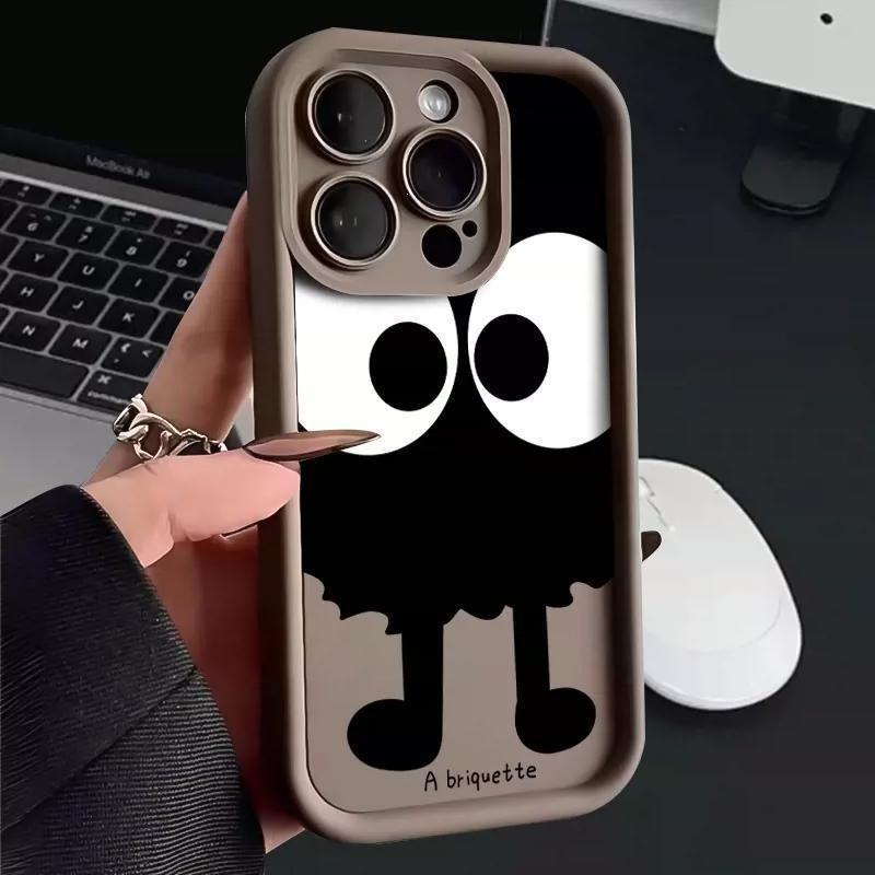 Big Eye Briquettes Are Suitable for Apple 15promax Mobile Phone Case iPhone14/13 Simple 12/11 New X/xs