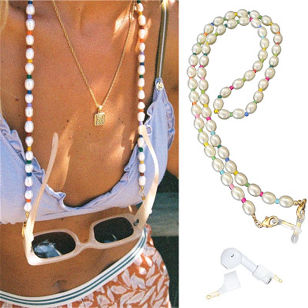 

Противоскользящий жемчуг Регулируемый ремешок для ожерелья Очки для чтения Ремешки Держатель для ушей Держатель очков Цепочка