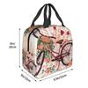 A Vintage Bicycle And Flower Insulated Lunch Bag for Women Kids Leakproof Food Boxes Thermal Lunch Box Tote