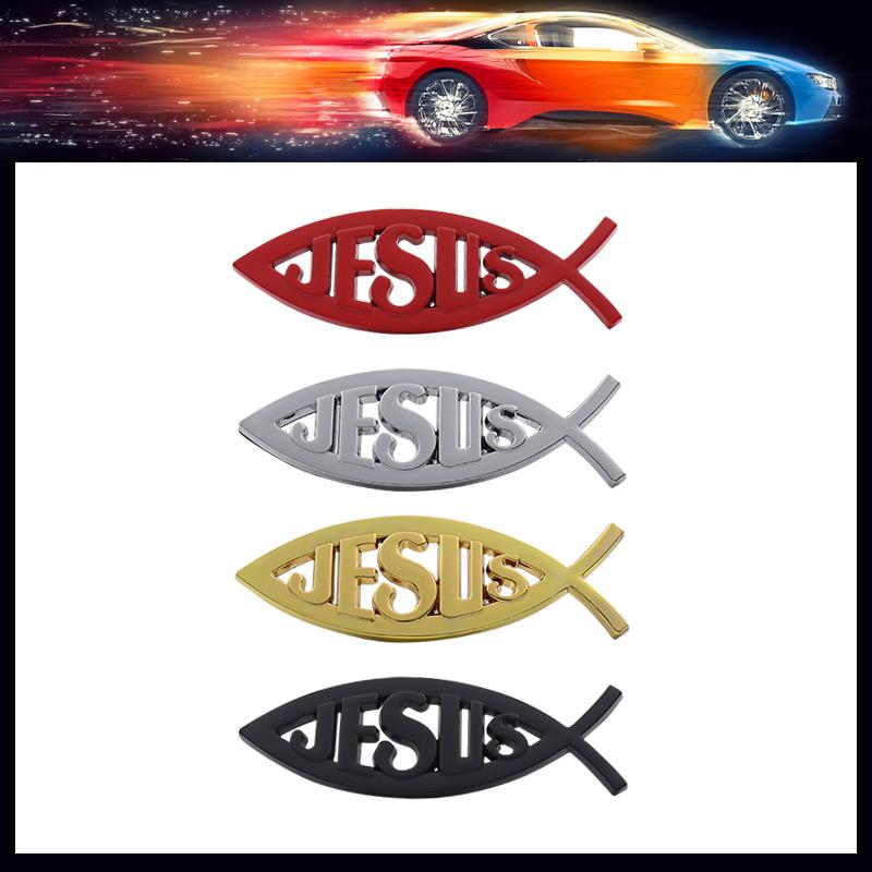 3D Premium Jesus Fish Symbol Logo for Car Motorcycle Engine Hood Fender Trunk Tail Rear Bonnet Nameplate Decal Emblem Badge Sticker