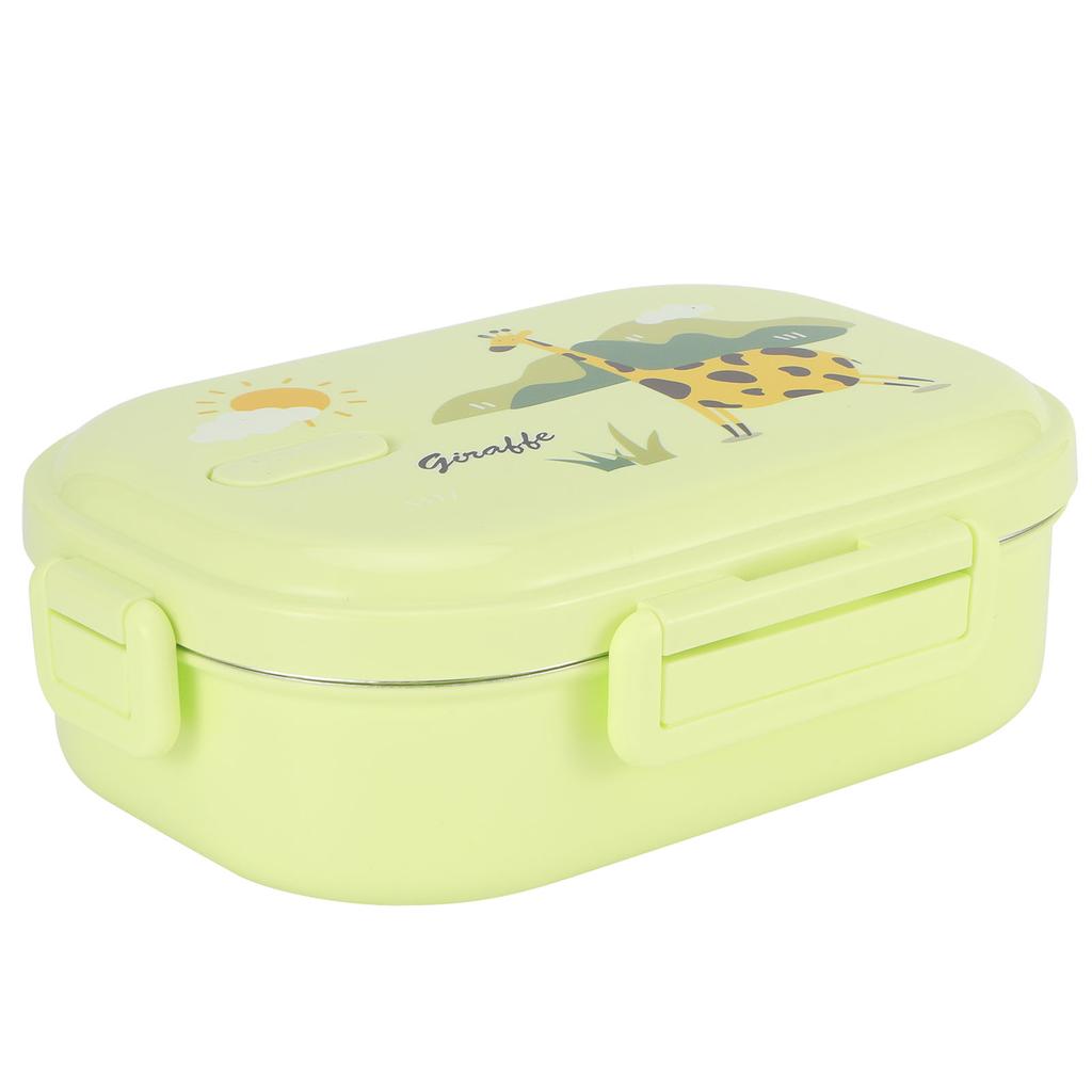 Insulated Lunch Box Leak Proof Stainless Steel Bento Box Japanese Food Children Container(Green )