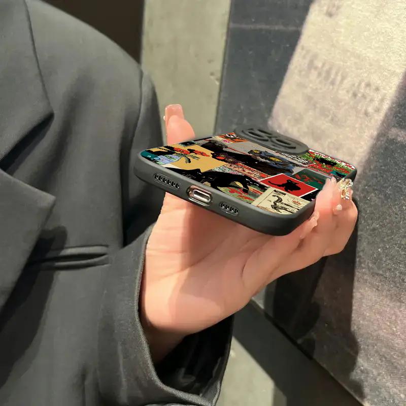 Abstrakte Kunst Katze Handyhülle Für iPhone 16e 16 15 14 13 12 11 Mini Pro Max X XR XSMax 8 7 6 6S Plus Weiche Silikon-Rückabdeckung
