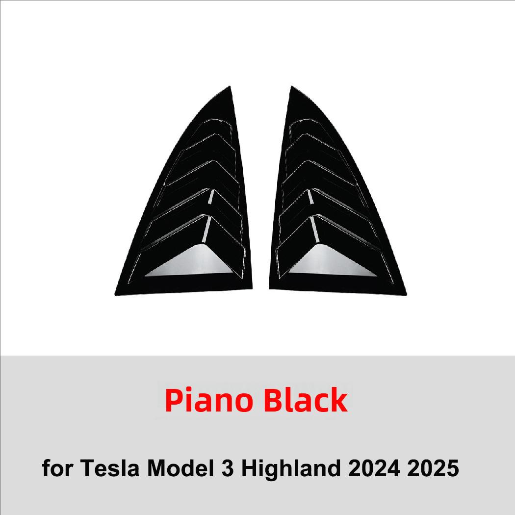 

for Tesla Model Y Juniper 2025 Model 3 Highland 2025 Rear Side Window Shutter Cover Trim Stylish Look Triangle Louver Modified