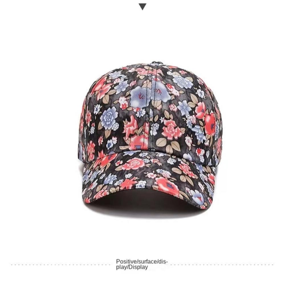 Boné de beisebol de algodão com estampa floral, viseiras elegantes e respiráveis, boné fashion com pala, feminino