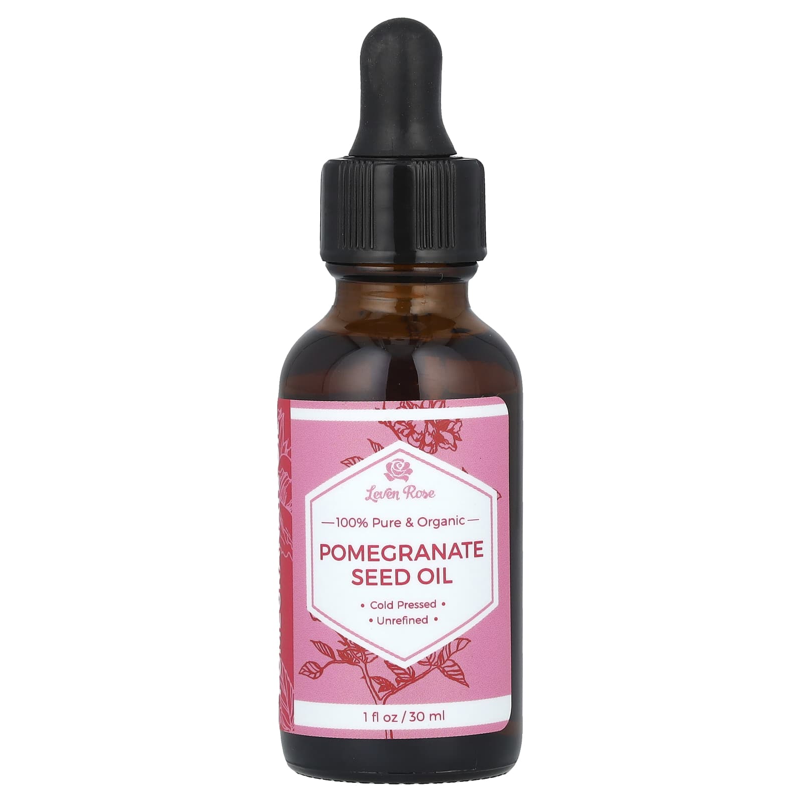 

Leven Rose, 100% Pure & Organic, олія гранатових кісточок, 1 рідка унція (30 мл)