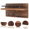 Soporte de Madera para Llaves y Correo para Pared Decorativo con 5 Ganchos para Llaves Organizador de Correo de Pared con Estante Colgador de Llaves para Decoración del Hogar