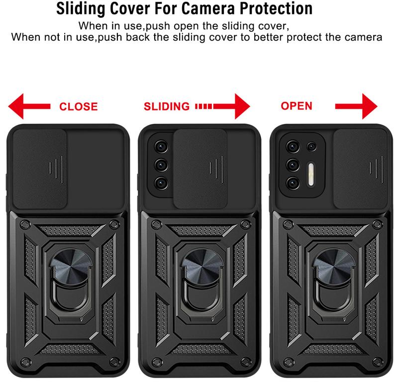 Für Motorola Moto G9 Power Hülle Push Pull Kamera Rüstung Telefonhülle für Moto G9 Play G9 Plus E7 Plus Magnetische Stand Rückseite